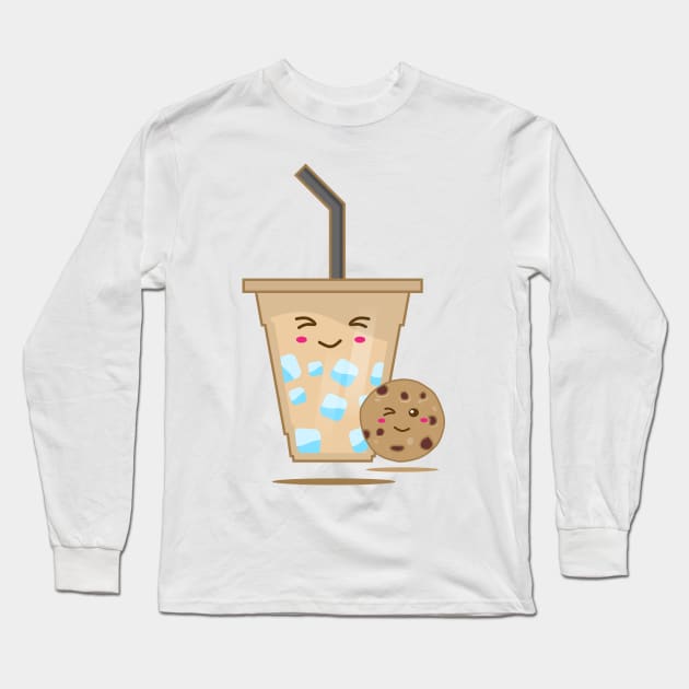 Ice Coffee & Cookie Long Sleeve T-Shirt by Harvest Design